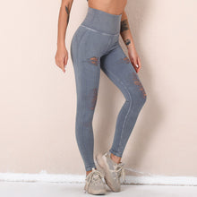 Load image into Gallery viewer, Washed Yoga Pants RippedSeamless Fitness For Women
