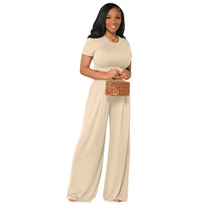 Casual Wide Leg Two-Piece Set
