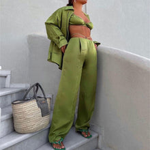 Load image into Gallery viewer, Sexy Spring Summer Casual Vacation Three Piece Satin Suit
