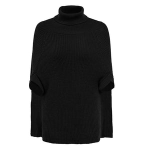 Cape Knitted Turtleneck Sweater Shawl