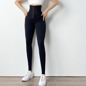 High Waist Slim Fit Belly Contracting And Close-fitting Sweatpants Fleece Hip Raise Fitness Pants