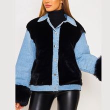 Load image into Gallery viewer, Lady Denim Jacket Casual Plush
