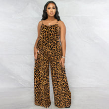 Load image into Gallery viewer, Leopard Print Sling  Plus Size Jumpsuit
