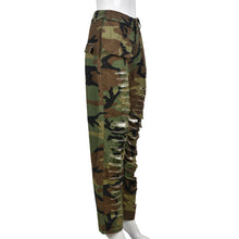 Load image into Gallery viewer, Camouflage Sex Slim Fit  Ripped  Pants
