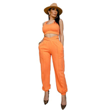Load image into Gallery viewer, Cross Waist Pants Vest Two-Piece Set
