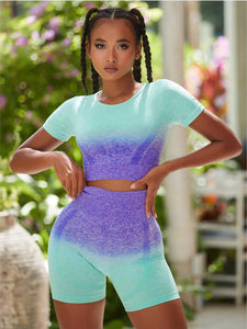 Fitness Running Ombré Yoga Suit